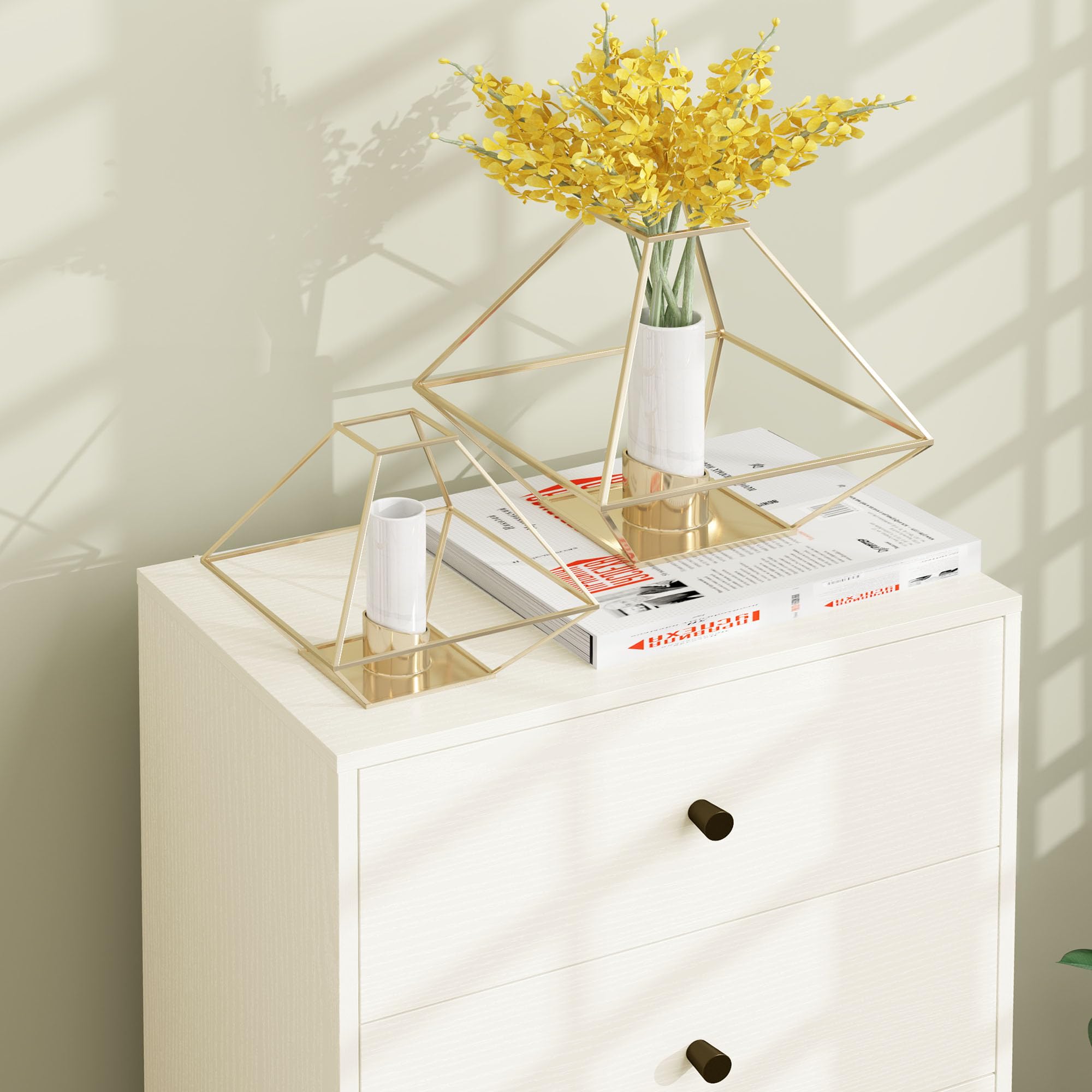 HOMCOM Cómoda con 5 Cajones Cómoda de Dormitorio Estrecha Estilo Moderna con Sistema Anti-vuelco Cajonera Alta para Pasillo Salón 47x29x95 cm Beige Veteado