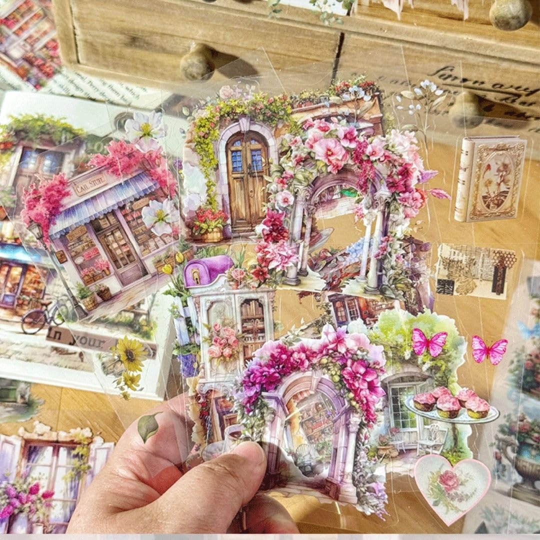Vintage Flower Stickers - Journal & Scrapbook Decor -3