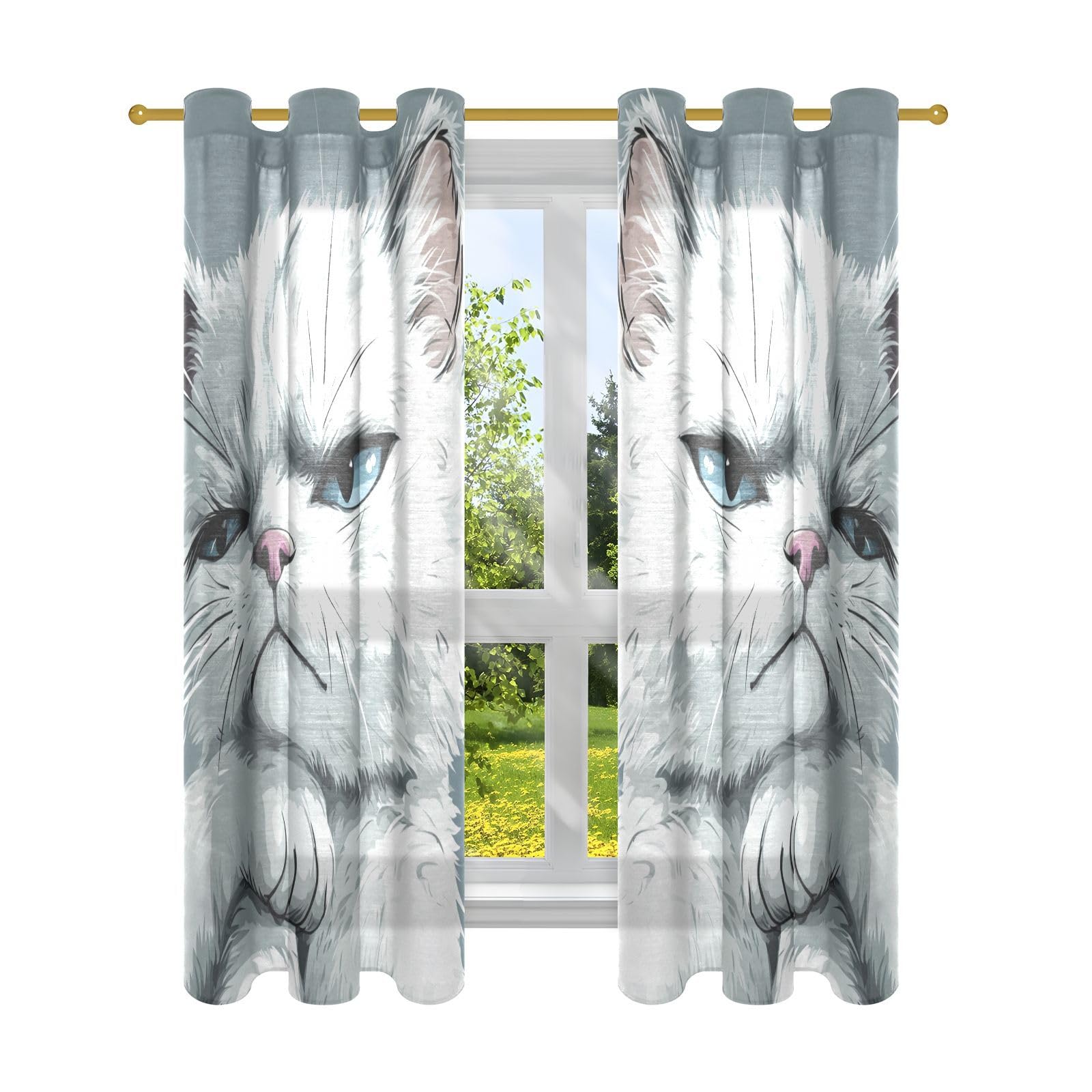 Rideaux occultants chat à poil court américain 106,7x160cm