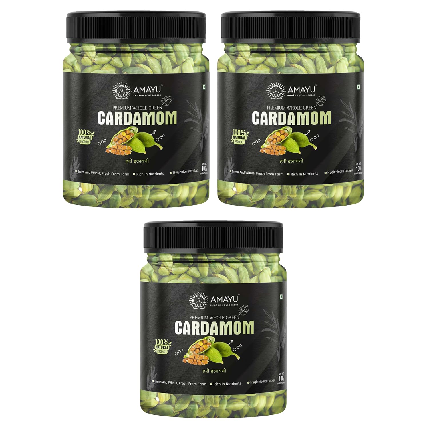 AMAYU Green Cardamon Whole 100gm | Pods of Hari Elaichi | Badi Elaichi for Tea, Pooja or Eating (Pack of 3) (B0C86HC6SN) Amazon Price History, Amazon Price Tracker