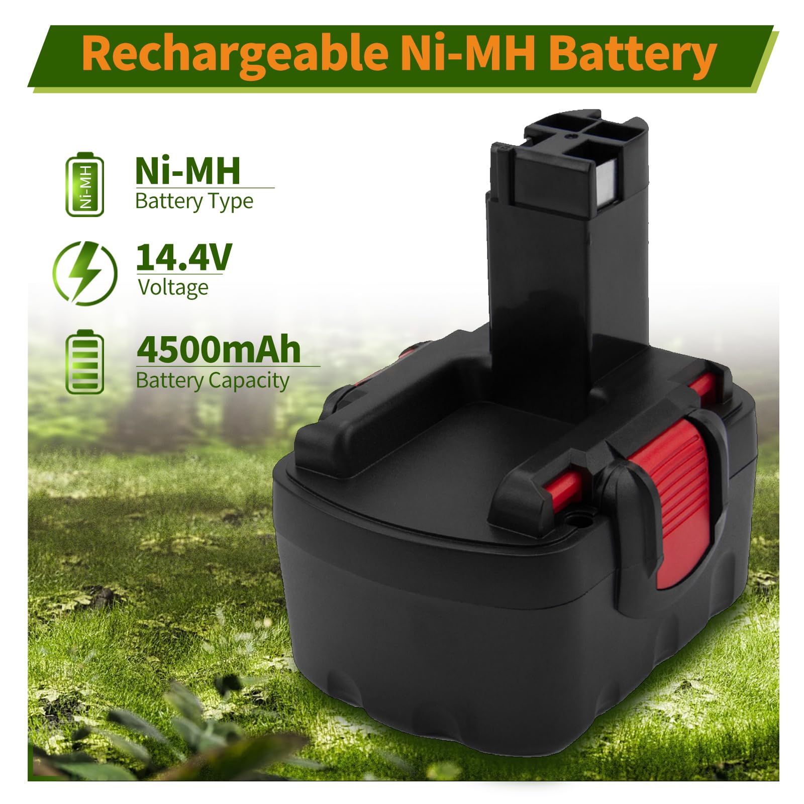 Shentec 14.4V 4.5Ah Ni-MH para Batería Bosch PSR 14.4 BAT038 BAT140 BAT040 BAT041 BAT159 2607335275 2607335276 2607335533 2607335534 2607335465 2607335678 2607335685 2607335711
