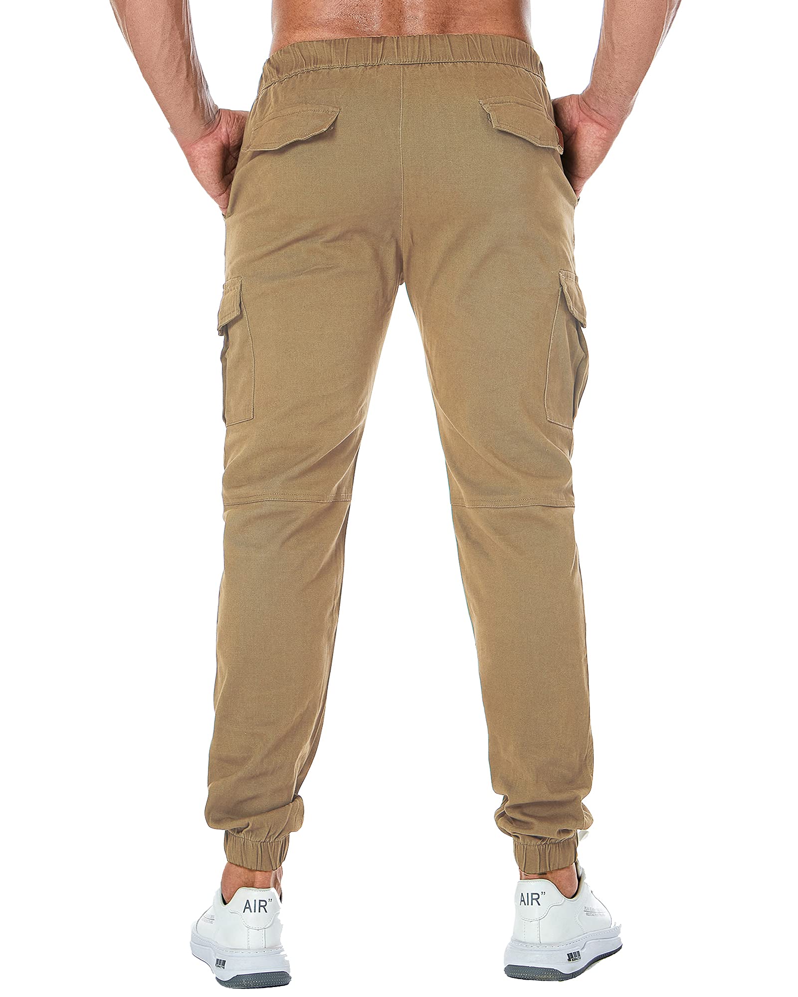 ZOEREA Homme Pantalon Cargo Sport Jogging Pantalons Multi Poches Ceinture Élastique Casual Activewear Long Pants