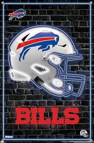 Miniatura 10 de Trends International NFL Buffalo Bills - Póster de pared con casco neón 23, 22.375 x 34 pulgadas, paquete de póster y alfiler de primera calidad
