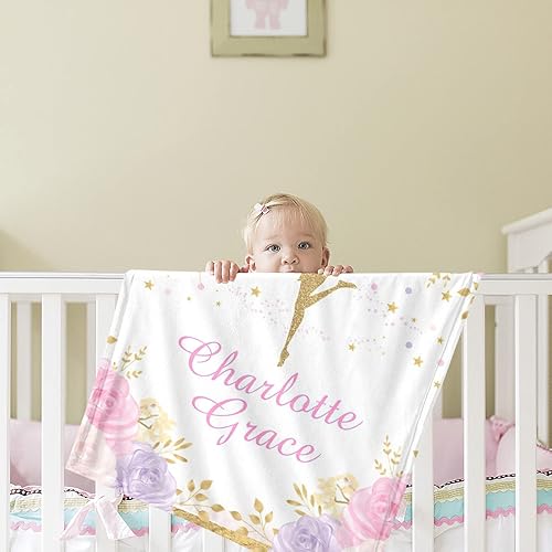 Miniatura 5 de Seamaid Mantas de bebé personalizadas para niñas, manta de bebé personalizada con nombre, regalos personalizados para bebé, manta de bebé niña para