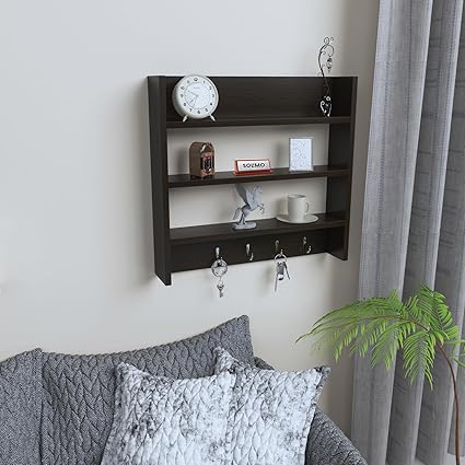 Amazon Brand - Solimo Wall Shelves Stylish Modern Wall Decor Engineered Wood Shelf for Home, Living Room, Multipurpose Stand with Storage Shelves, Home Decorative Shelf
