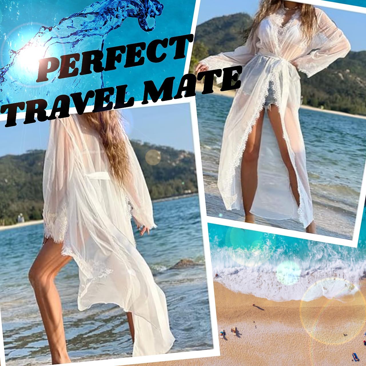 BIGFOX Women’s Sexy Lace Robe Sheer Nightgown Maxi Kimono Chemise Sleepwear Beach Cover ups Bridal Shower Dress Loungewear - Image 7