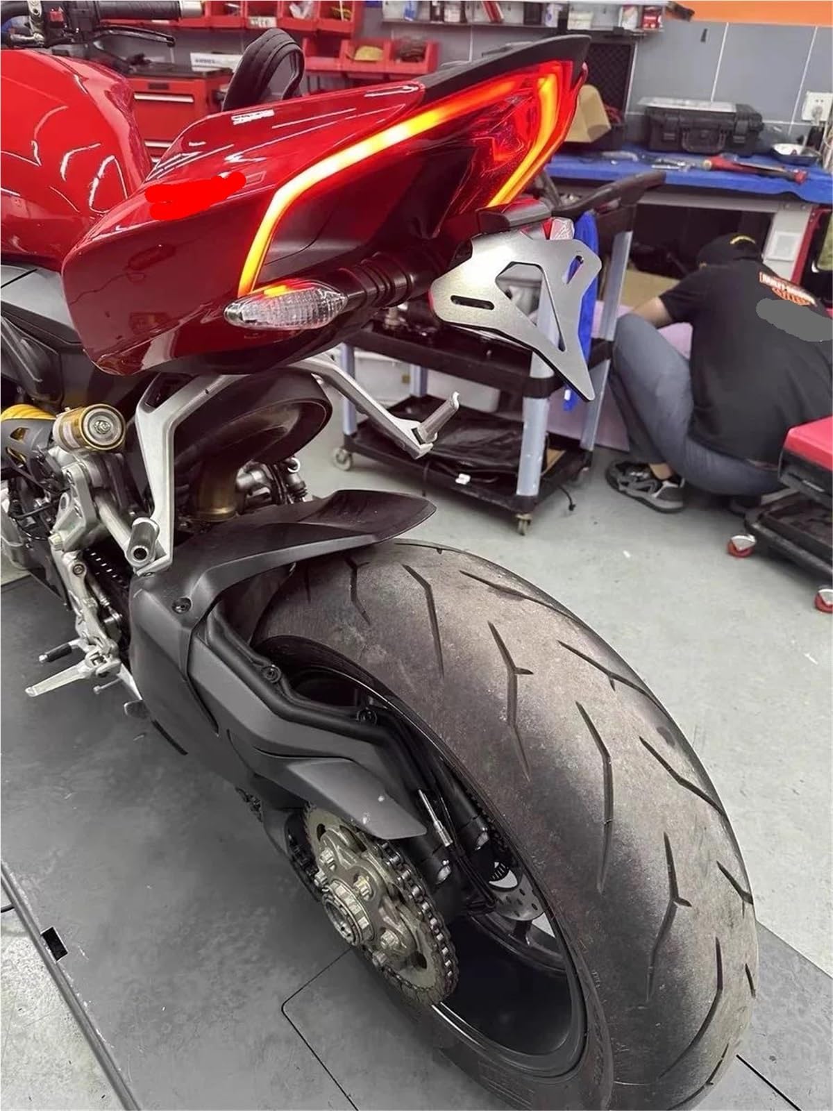 Portatarga Moto Per Ducati Per Streetfighter V2 2022-V4 S V4S Eliminatore Parafango Staffa Fanale Posteriore Porta Targa Moto