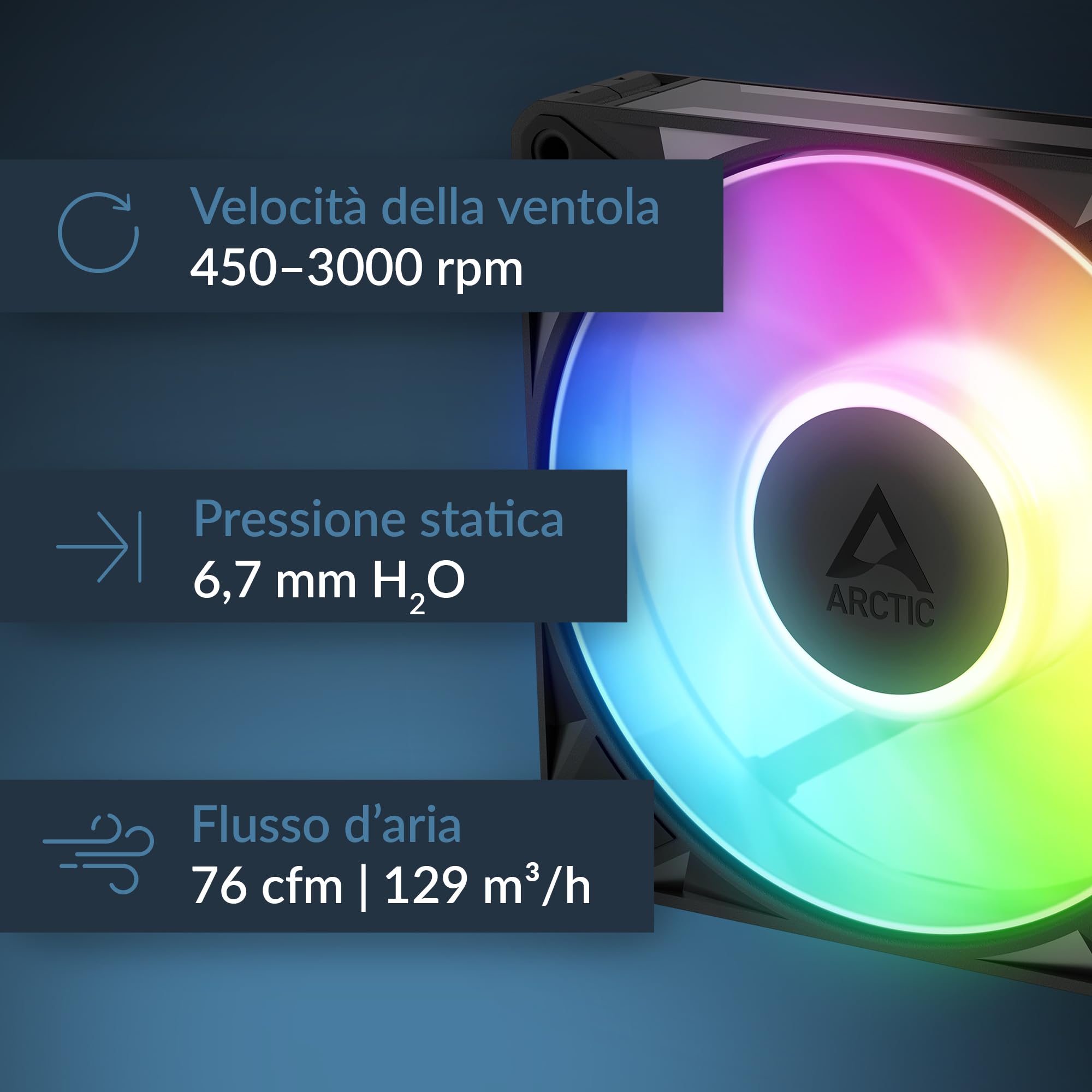 ARCTIC BioniX P12 RGB Case Fans - 3 Pack -5