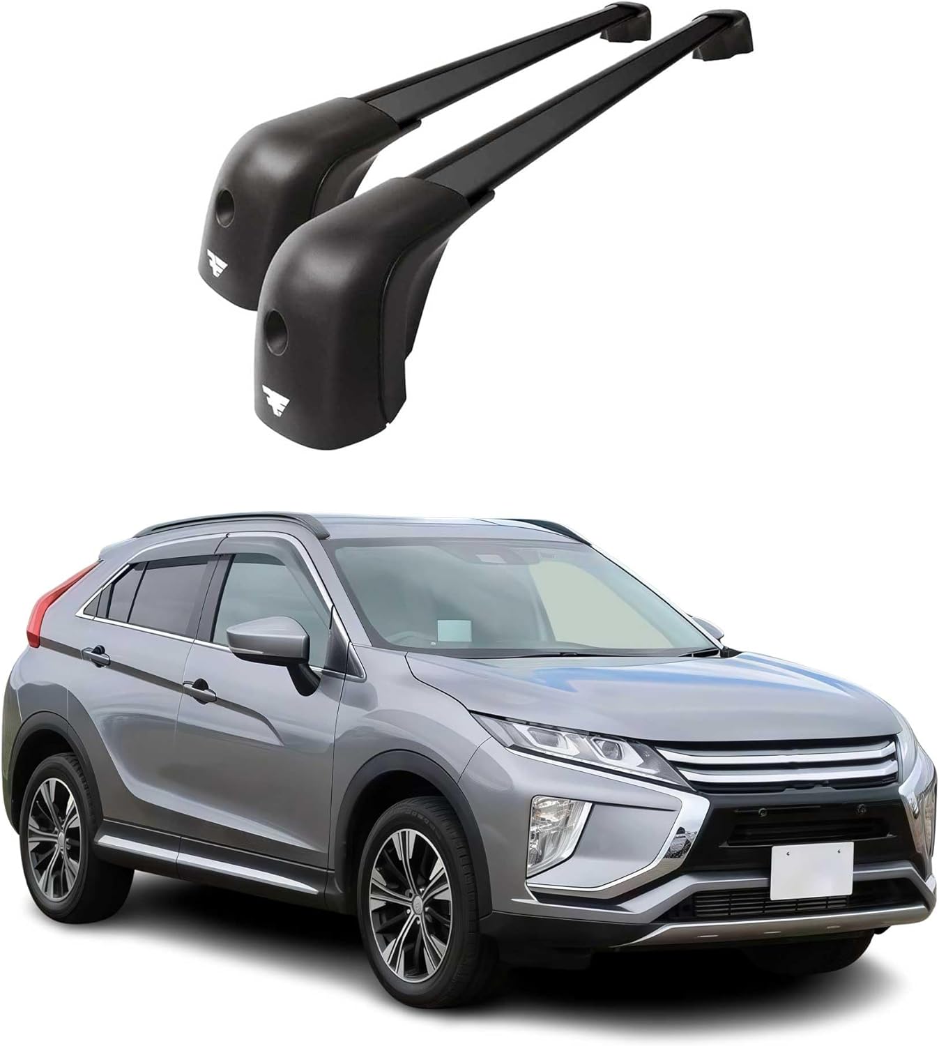 OMAC Roof Rack Cross Bars for Mitsubishi Eclipse Cross 2018-2026 Heavy Duty-Lockable 220Lbs Aluminium Black 2Pcs fits Cargo Carriers Kayak Canoe Bike Snowboard