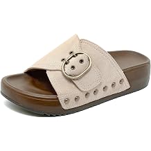 Women's Platform Sandals, Arch Support Walking Sandals with Adjustable Buckle Straps, Non Slip Thick Sole Comfort Slides, Summer Beach Casual Slip On Shoes