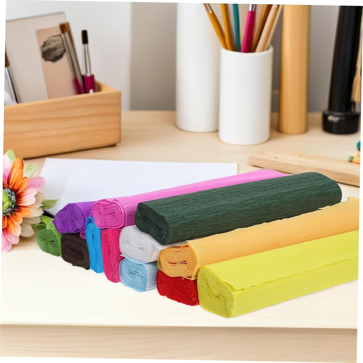 Xmas 12 Rolls Crepe Paper Streamers for Flower Crafts DIY