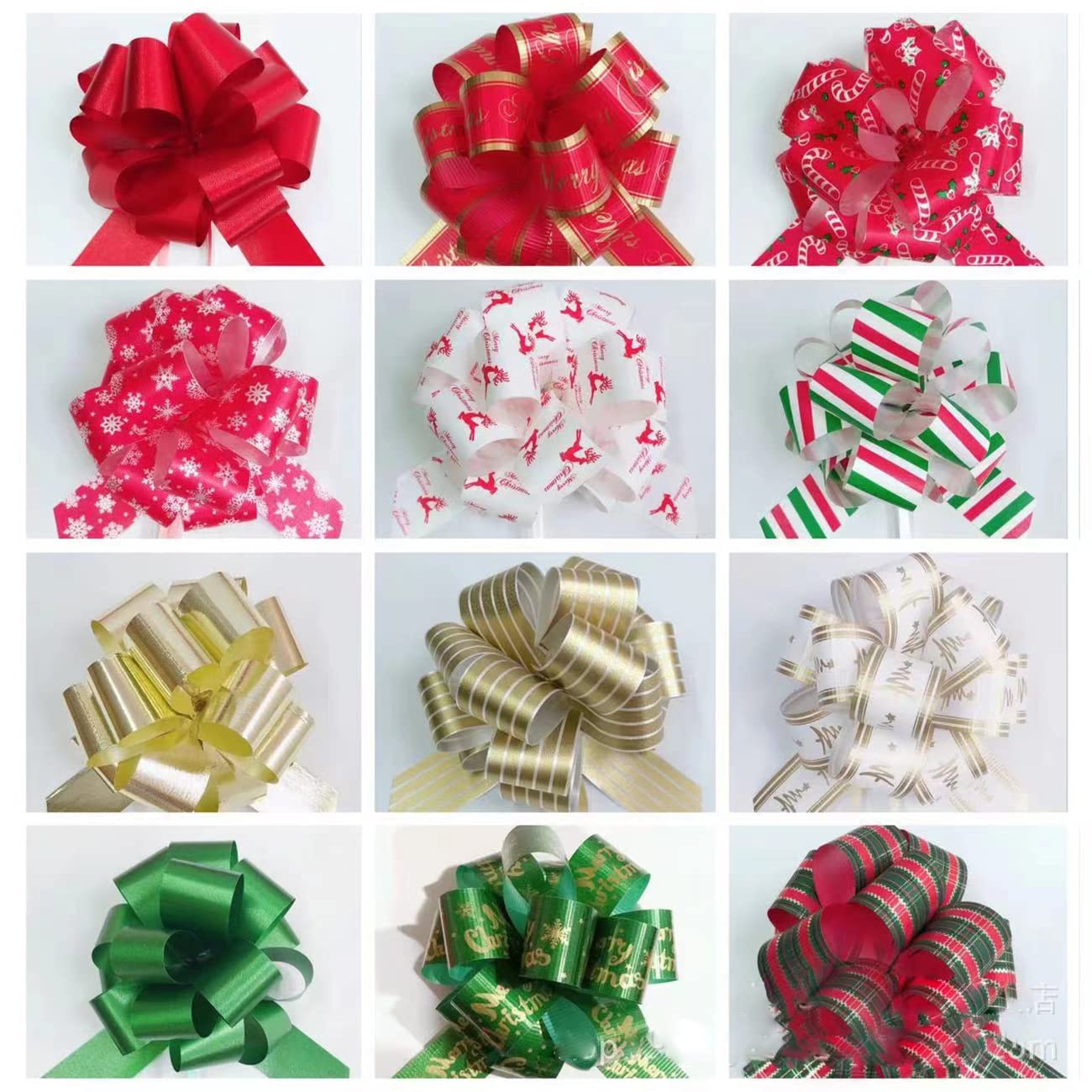 ⭐️クリスマス リボンラッピング 12枚入 プレゼントリボン(クリスマスカラー) Amazon | CCINEE クリスマス リボン ラッピング 12枚入り