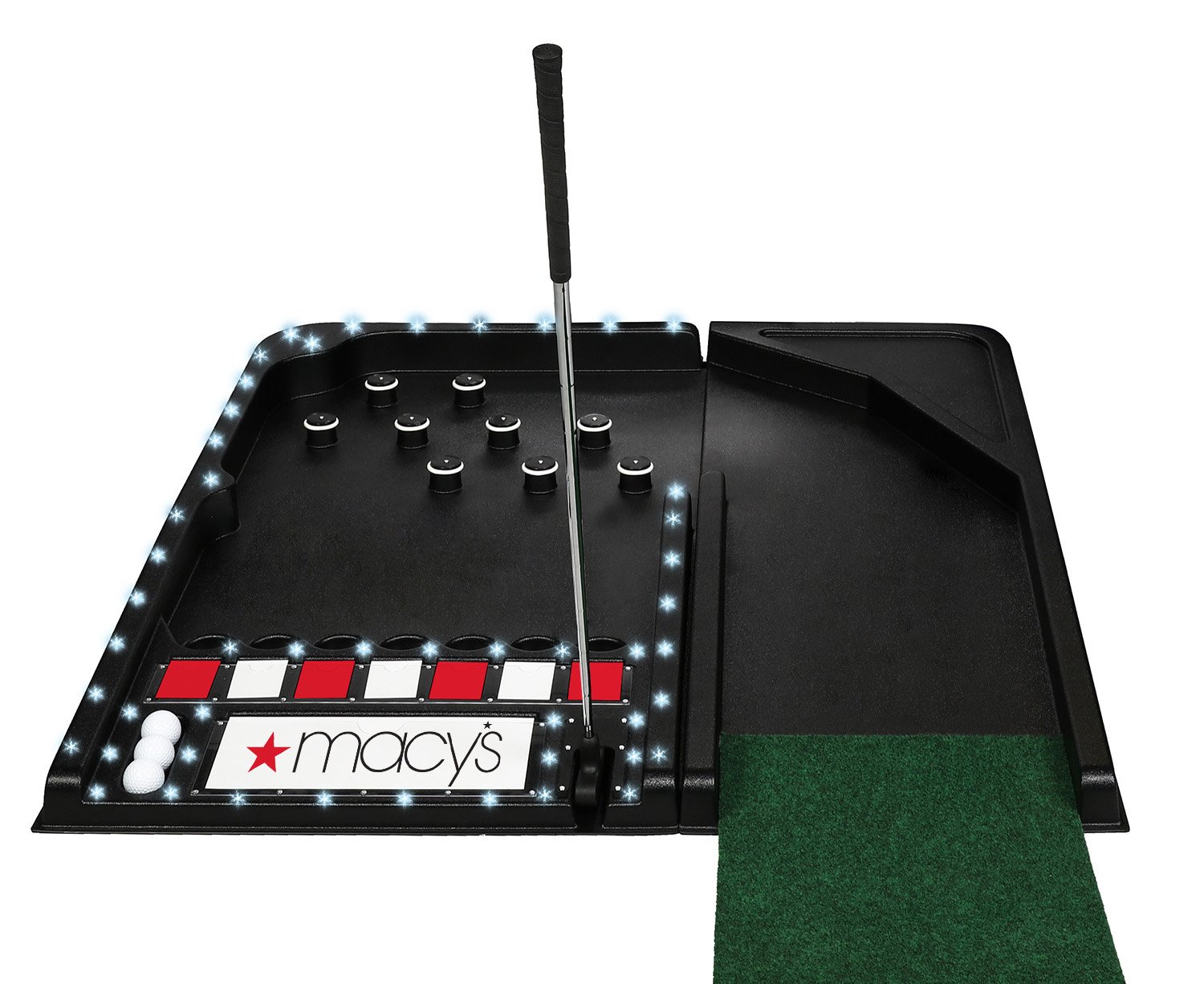 Prize Putt for Prizes – Mini Golf with LED Lights for Fundraisers, Trade Shows, Classrooms – Ultra-Durable ABS Plastic with Rubber Bumper Rings and Synthetic Astroturf