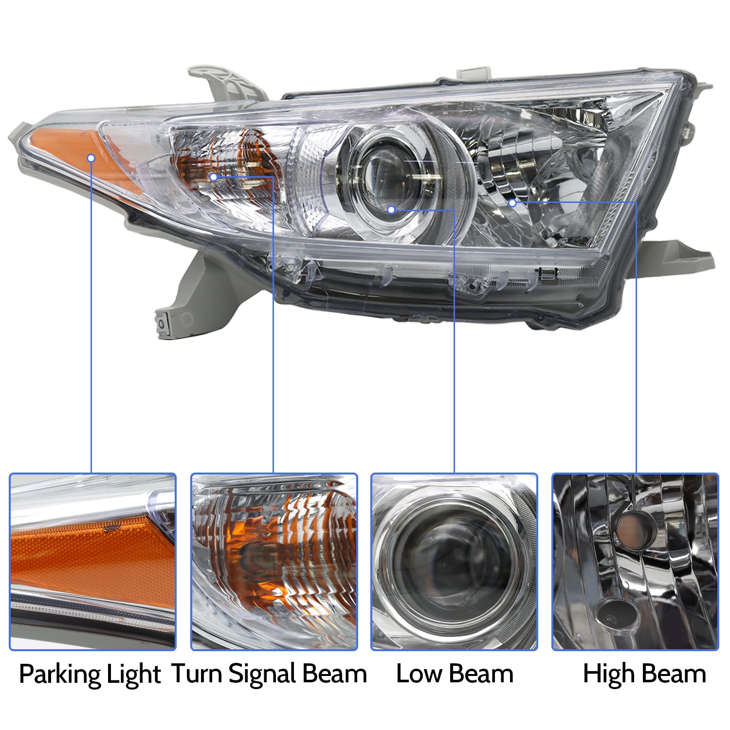 Tyrigion Halógeno Faro Claro Lente Faro Derecho Lado Pasajero Para 2015 2016 2017 Hyundai Acento