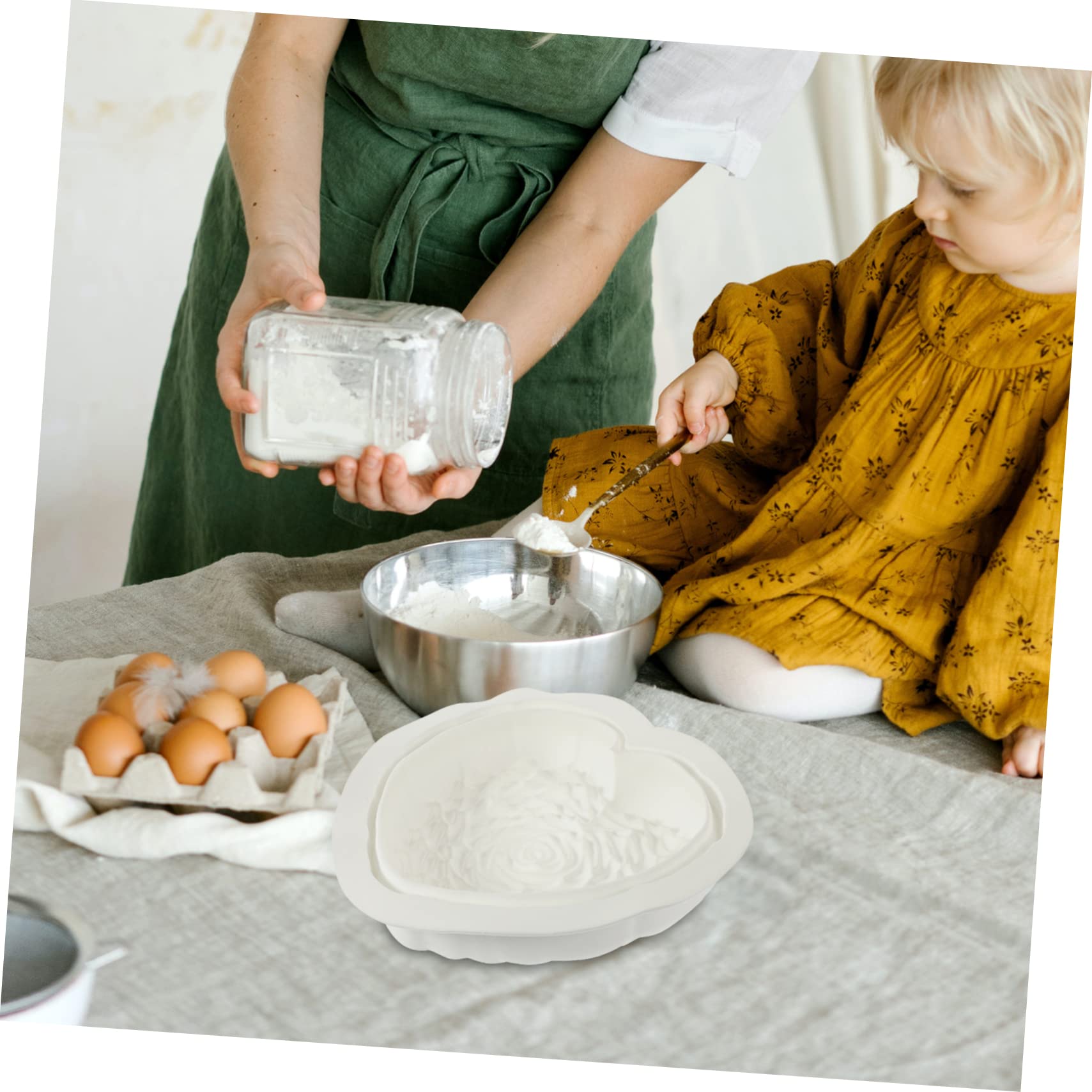 ABOOFAN 3 Pièces Moule à gâteau coeur moule chien cocotte avec couvercle en forme de moule gateau coeur patisserie accessoire moule à gâteau en silicone Moule coeur Gel de silice blanche