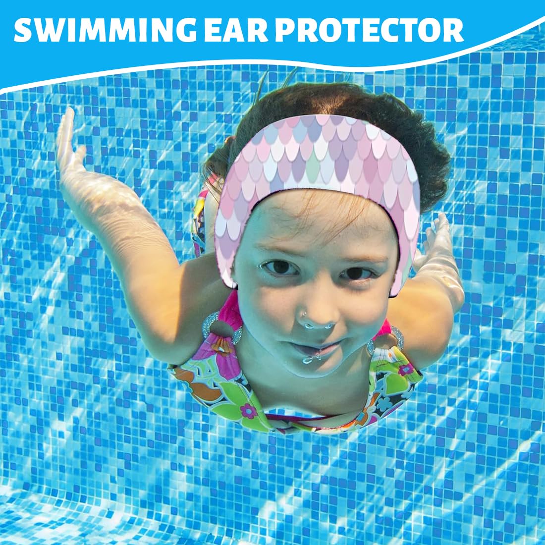 Fascia di Protezione per Orecchi da Nuoto, Auricolari con Elasticità Regolabile per Piscina, Docce e Sport Acquatici (Rosa)