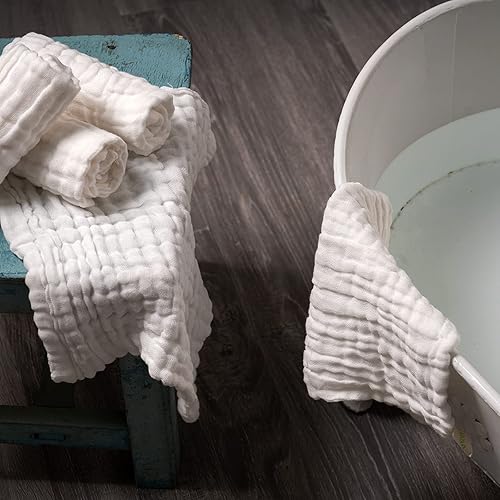 Miniatura 9 de Baby Msulin - Toalla facial suave absorbente de 6 capas, toallitas naturales para recién nacidos para pieles delicadas, lista de regalos de bebé