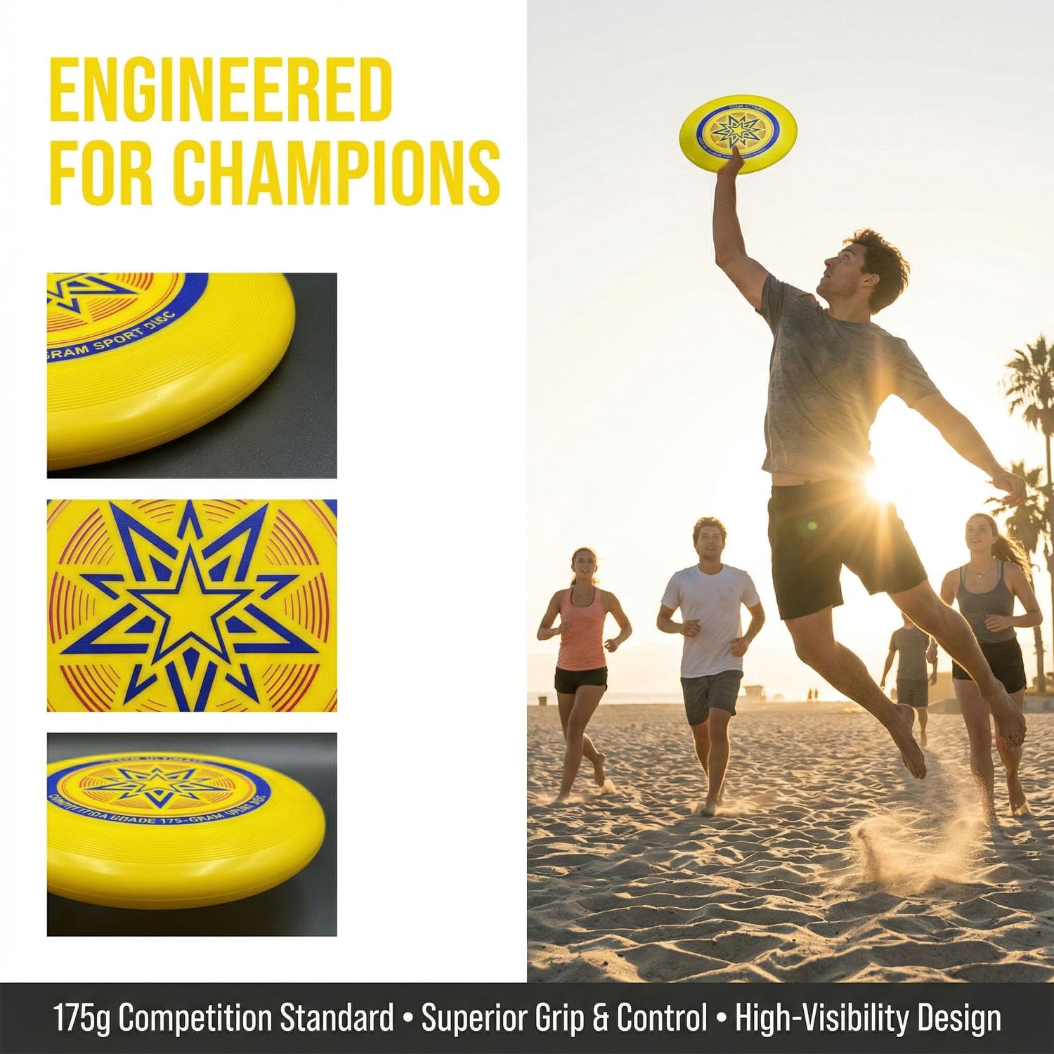 Eurodisc 175g, Ultimate Frisbee, Disque Frisbee, Frisbee Sportif, Disque de Lancer Professionnel, Joueurs Professionnels et Occasionnels Sports de Plein air Amusants