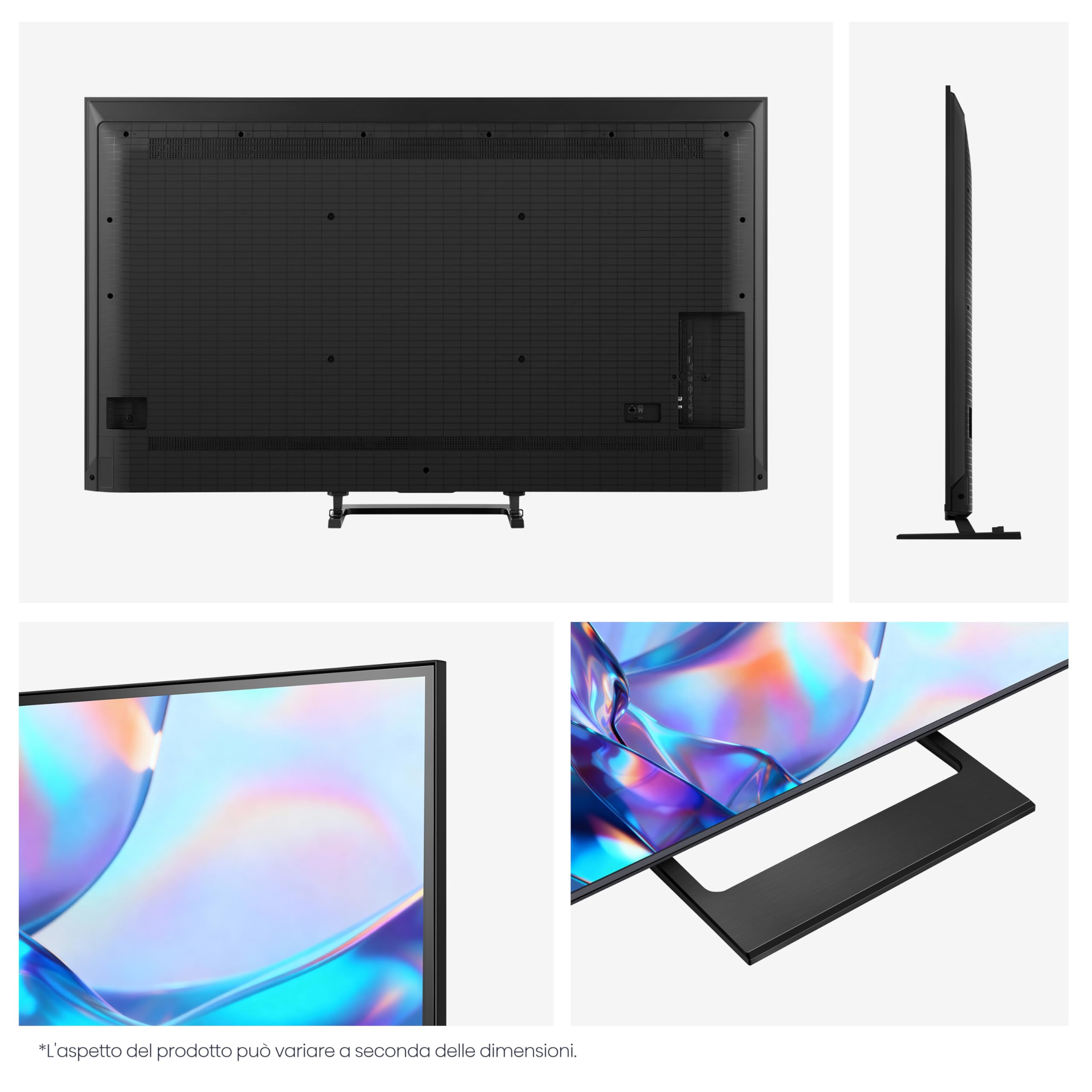 Hisense Smart TV QLED 55" 4K 55A7S, 60Hz, Audio Dolby Atmos, Designed Unibody Slim, VIDAA OS con 1000+ APP, Dolby Vision IQ, HDR 10+, Game Mode Plus, BT, Wifi, Alexa Built-in, AirPlay2, lativù 4K