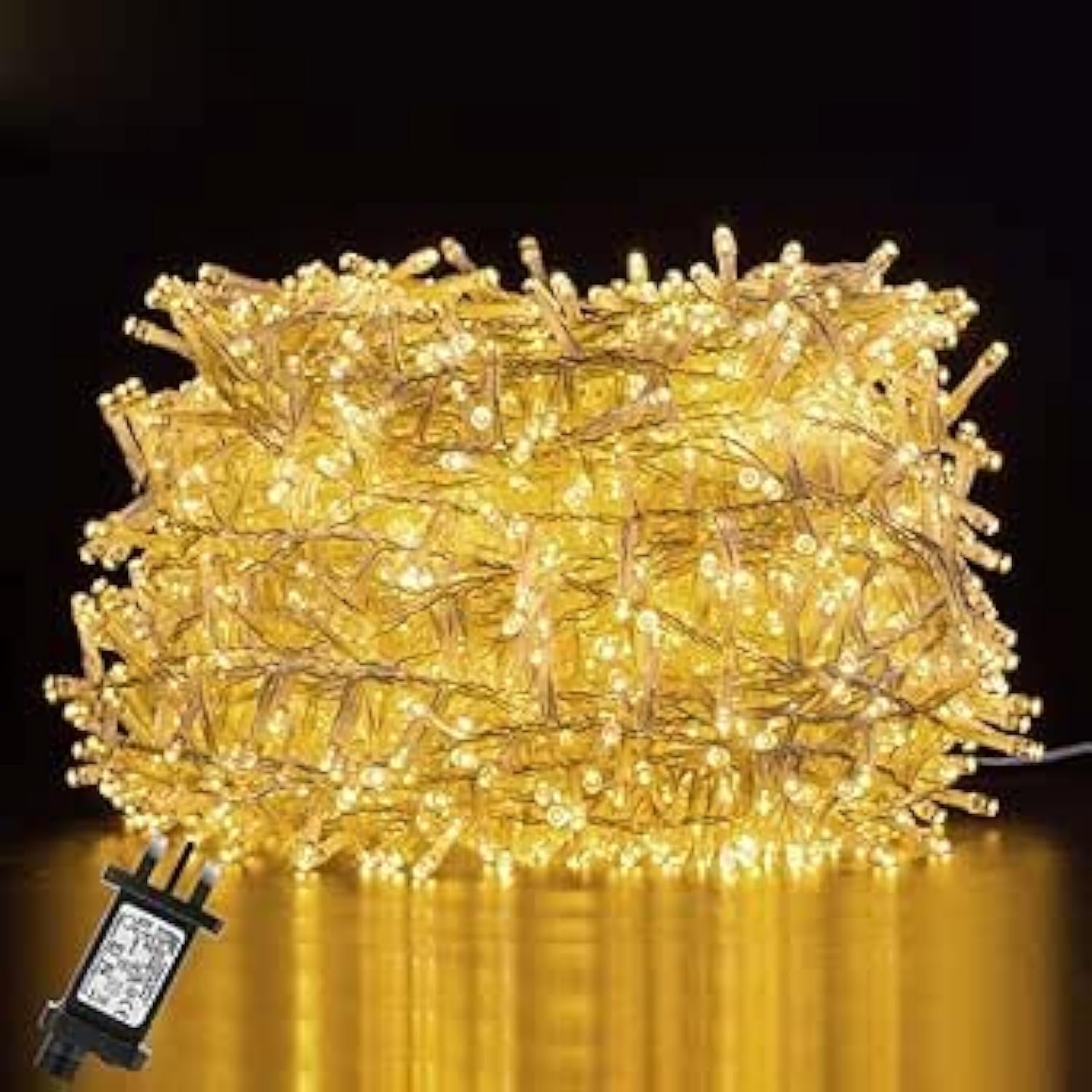 Quntis Outdoor Cluster Christmas Lights Warm White 25M 1000LED Fairy Lights Mains Powered, Waterproof 8 Modes and Memory Fuction Xmas Tree Lights Decoration Garden Indoor Festive Walls Birthday Home