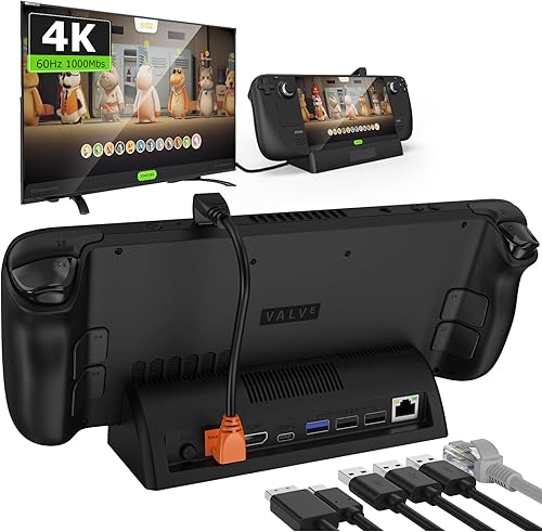 Miniatura 1 de LA NREUCETS Estación de acoplamiento compatible con cubierta de vapor, base de vapor portátil compatible con salida de video HDMI 4K a 60Hz,