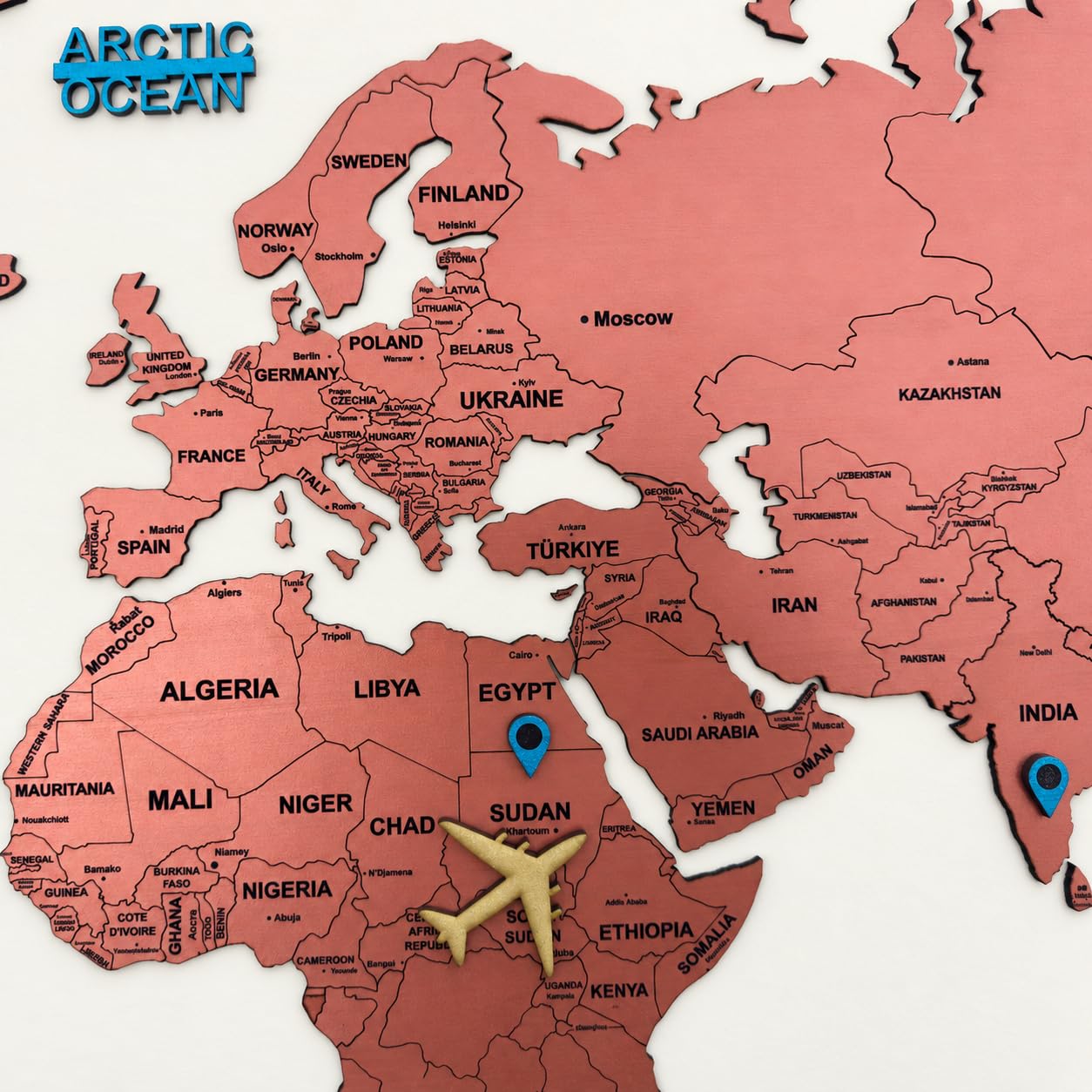 3D Wooden World Map Wall Decor - Travel Gift -3 3D Wooden World Map Wall Decor - Travel Gift -3