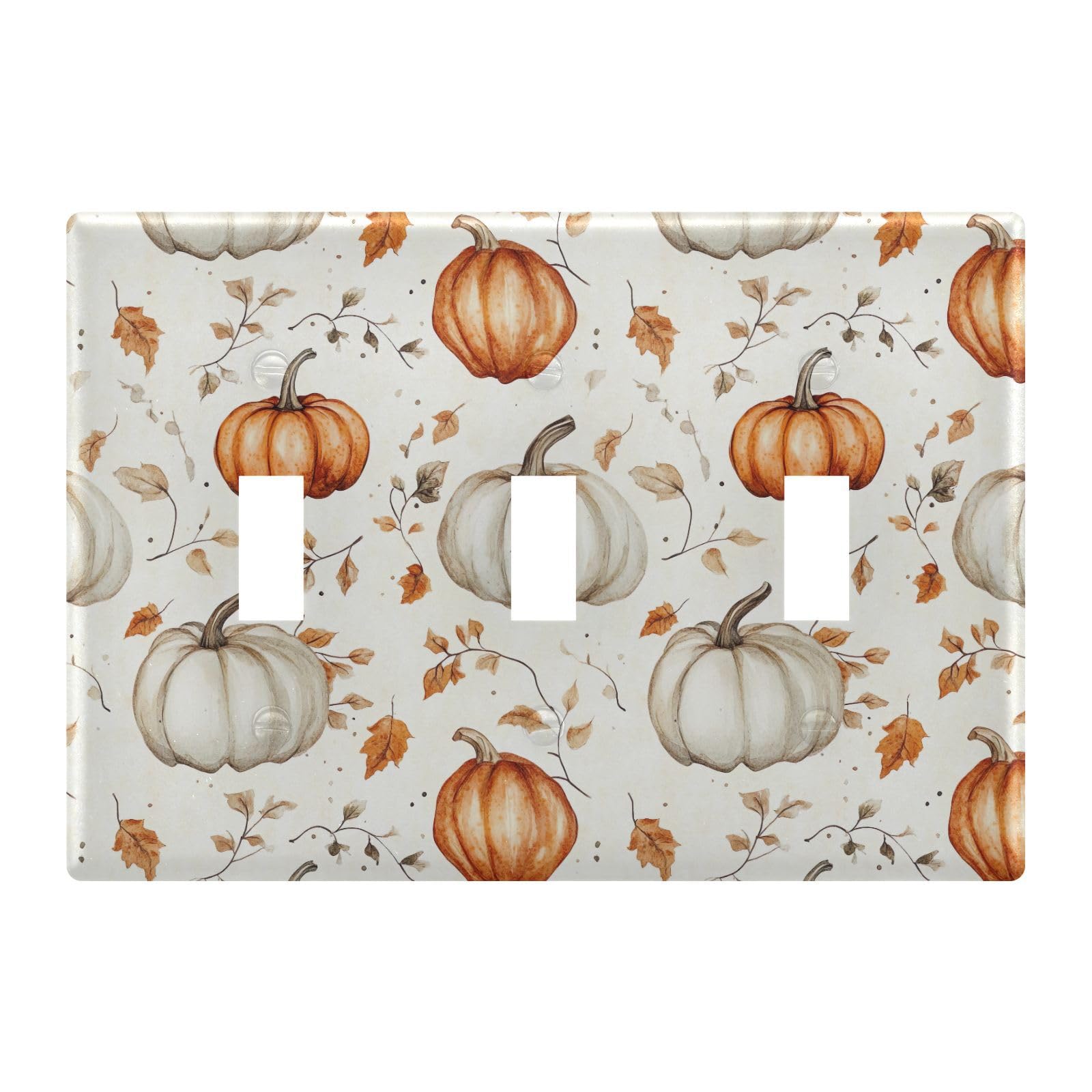 Light Switch Cover Fall Pumpkin Thanksgiving Autumn Wall Plates for Electrical Outlets 3 Gang 202b7198
