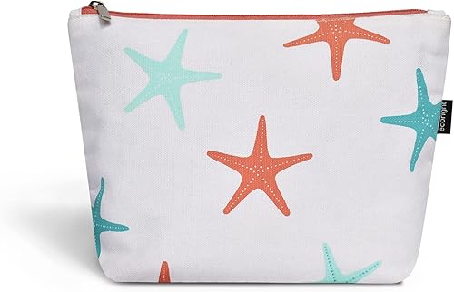 Eco Right Bolsa de cosméticos de lona bolsa de maquillaje de viaje para mujeres y niñas, organizador de monedero con cremallera, elegante estética