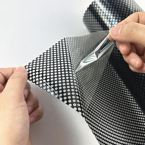 Miniatura 3 de Moyishi Rollo adhesivo electrostático de vinilo negro perforado de una sola vía para ventana de privacidad (24 x 196 pulgadas)