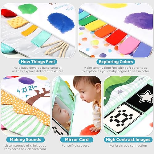 Miniatura 2 de Tapete sensorial de juego para bebé, inspirado en Montessori, tapete de gimnasio para bebés, tapete de actividades lavable a máquina, regalos de