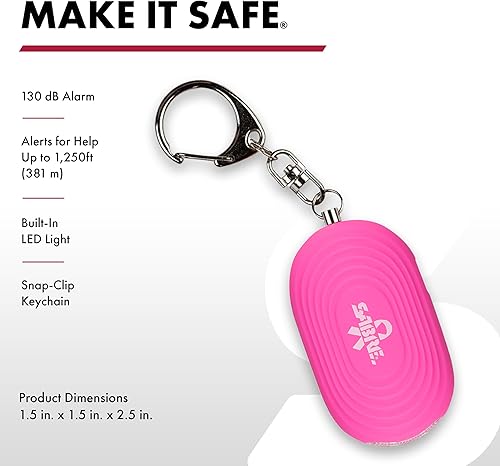 Miniatura 2 de SABRE Alarma personal 2 en 1 con luz LED, sirena de seguridad personal de 130 dB, gancho a presión para acceso instantáneo, rango de 1,250 pies,