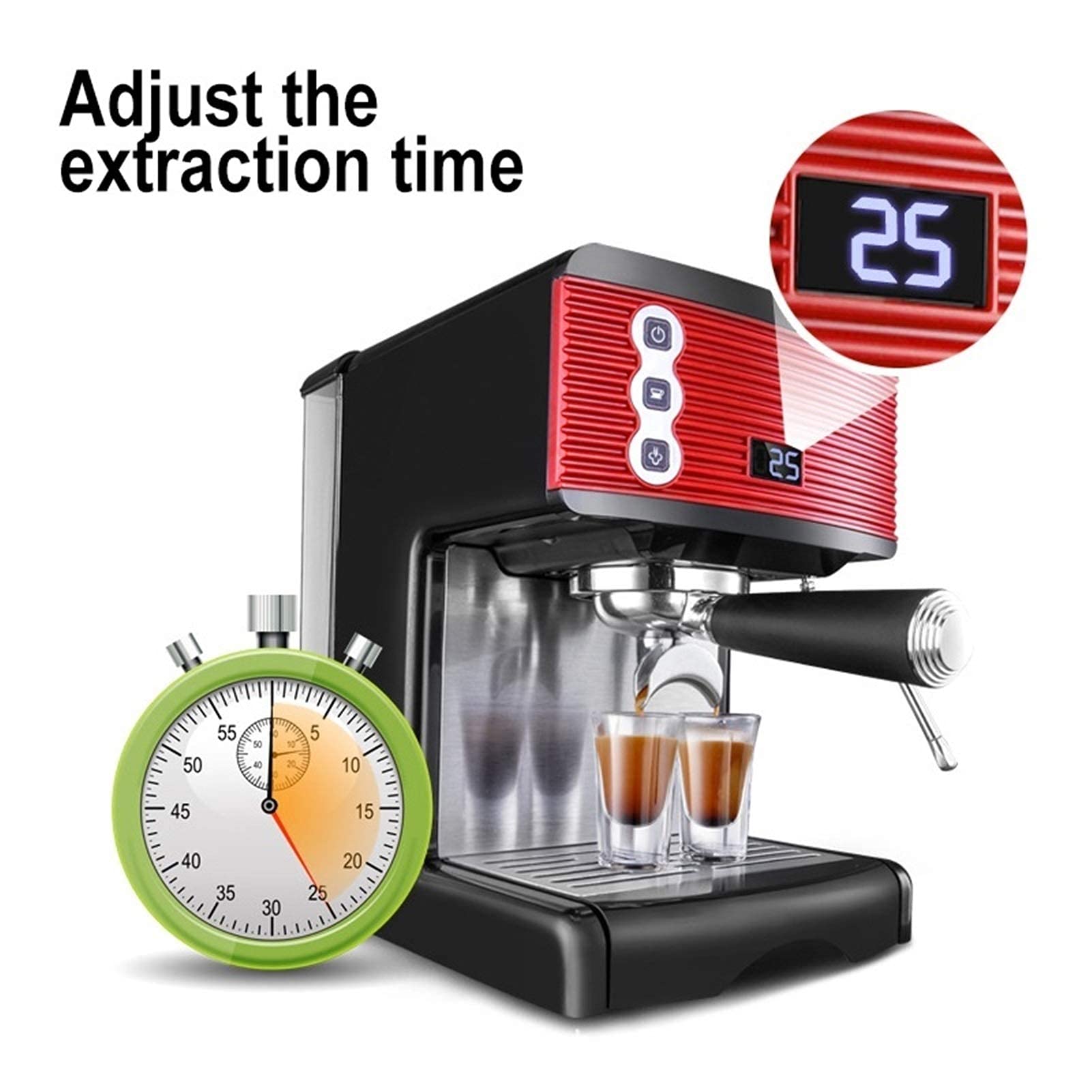 CUNTO Macchina per caffè espresso elettrica domestica Macinino da caffè Macchina per caffè elettrica in schiuma Elettrodomestici da cucina