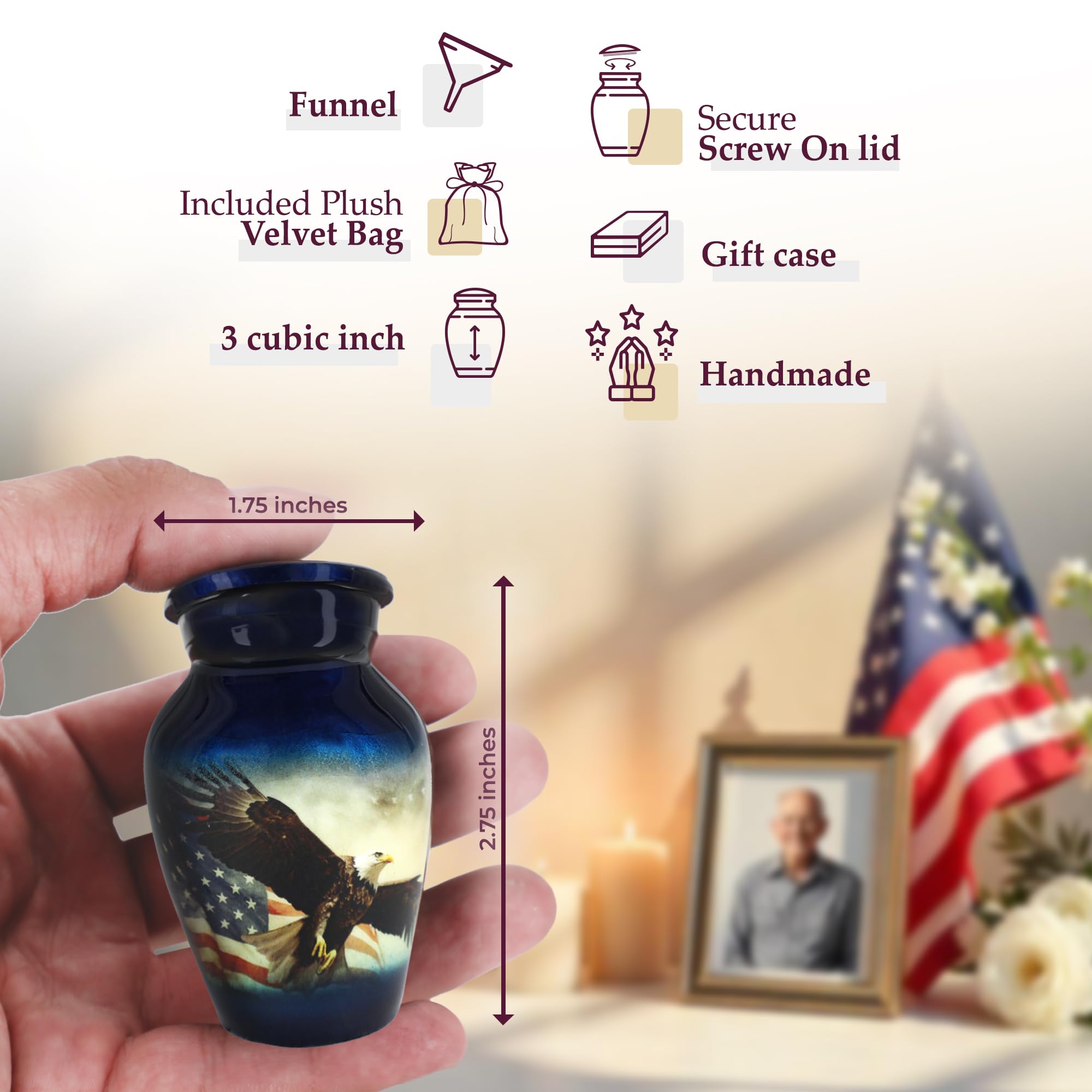 Trupoint Memorials Urnas pequeñas para cenizas humanas, urnas de cremación para cenizas humanas, mini urnas para cenizas humanas, urnas de recuerdo para cenizas humanas, urna pequeña para cenizas,