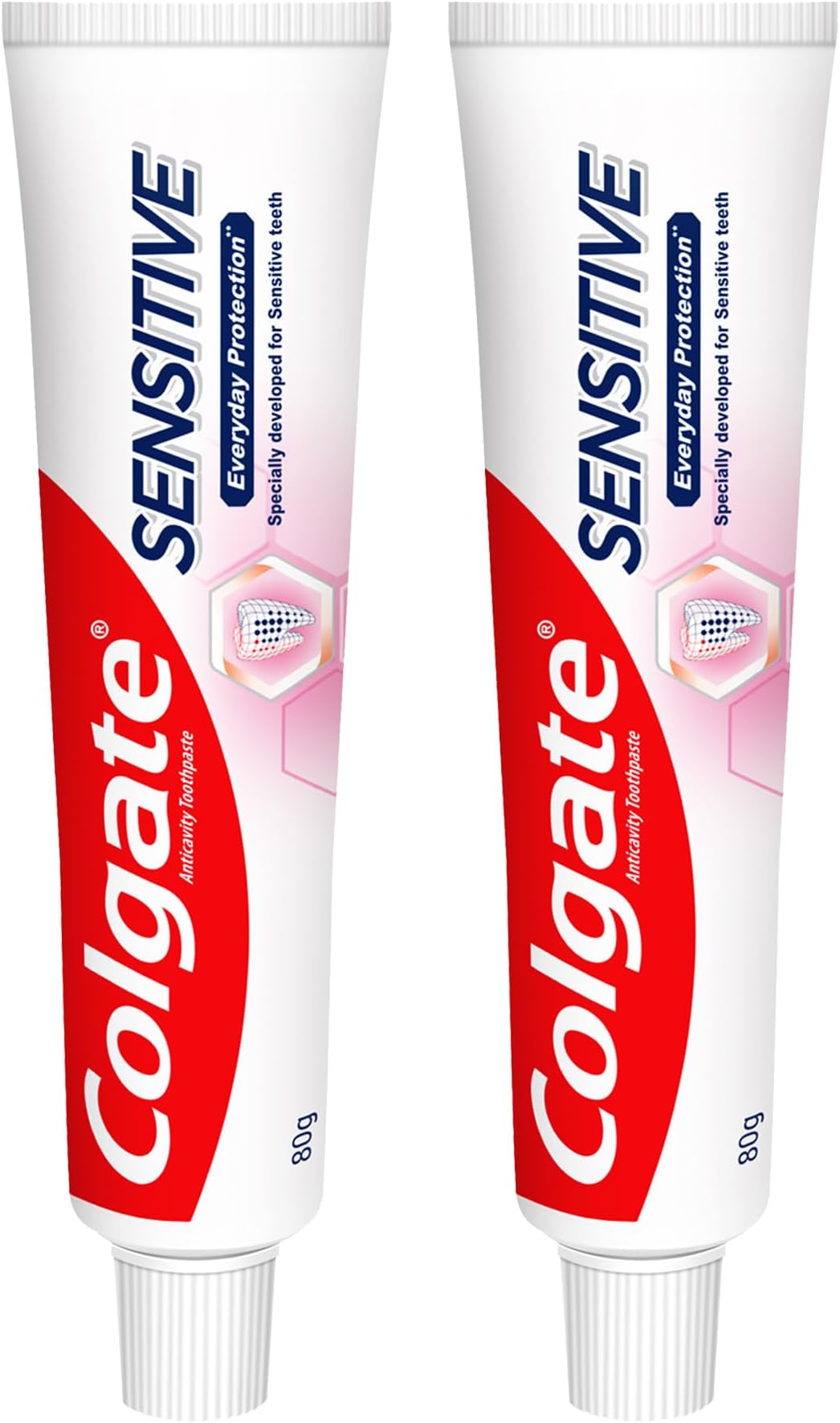 Sensitive Everyday Protection Toothpaste, Combo Pack Of 160g (80g X 2), Specifically Developed For Sensitive Teeth & Healthy Gums, Colgate Toothpaste For Prevention Of Cavities & Plaque