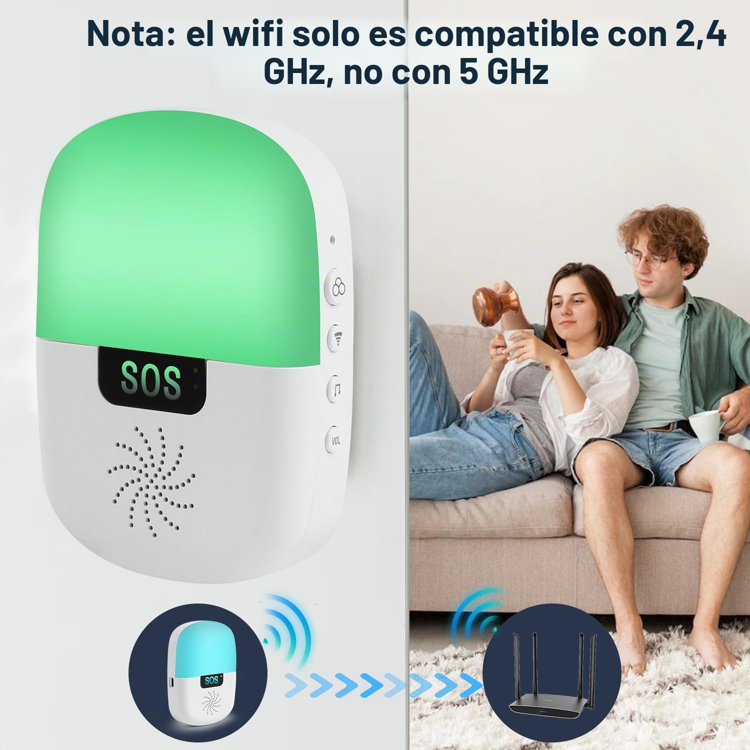 Shinmax Boton Emergencia Ancianos Tuya WiFi Smart App Avisador Personas Mayores Boton Llamada Emergencia Adecuado para Ancianos Enfermos Discapacitados Niños (2 Botón + 1 Receptor)