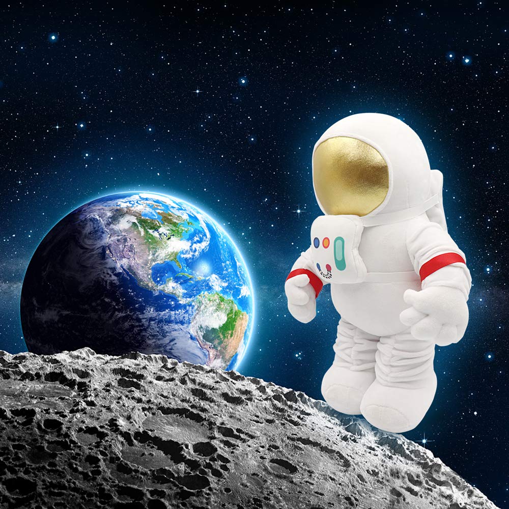 Fortuning's JDS Astronauta, peluche astronauta, cuscino morbido, giocattolo kawaii, peluche Huggable, giocattolo per la stanza, bianco, 12,9 pollici