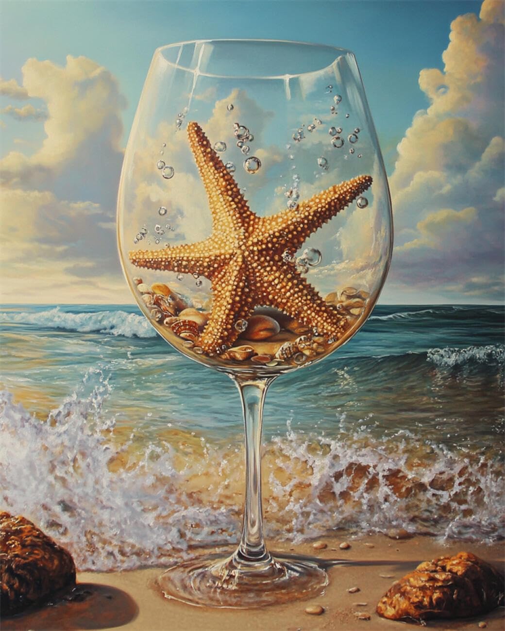 RKFLGEW DIY Bead Embroidery Kits Fantasy Seascape 40x50cm