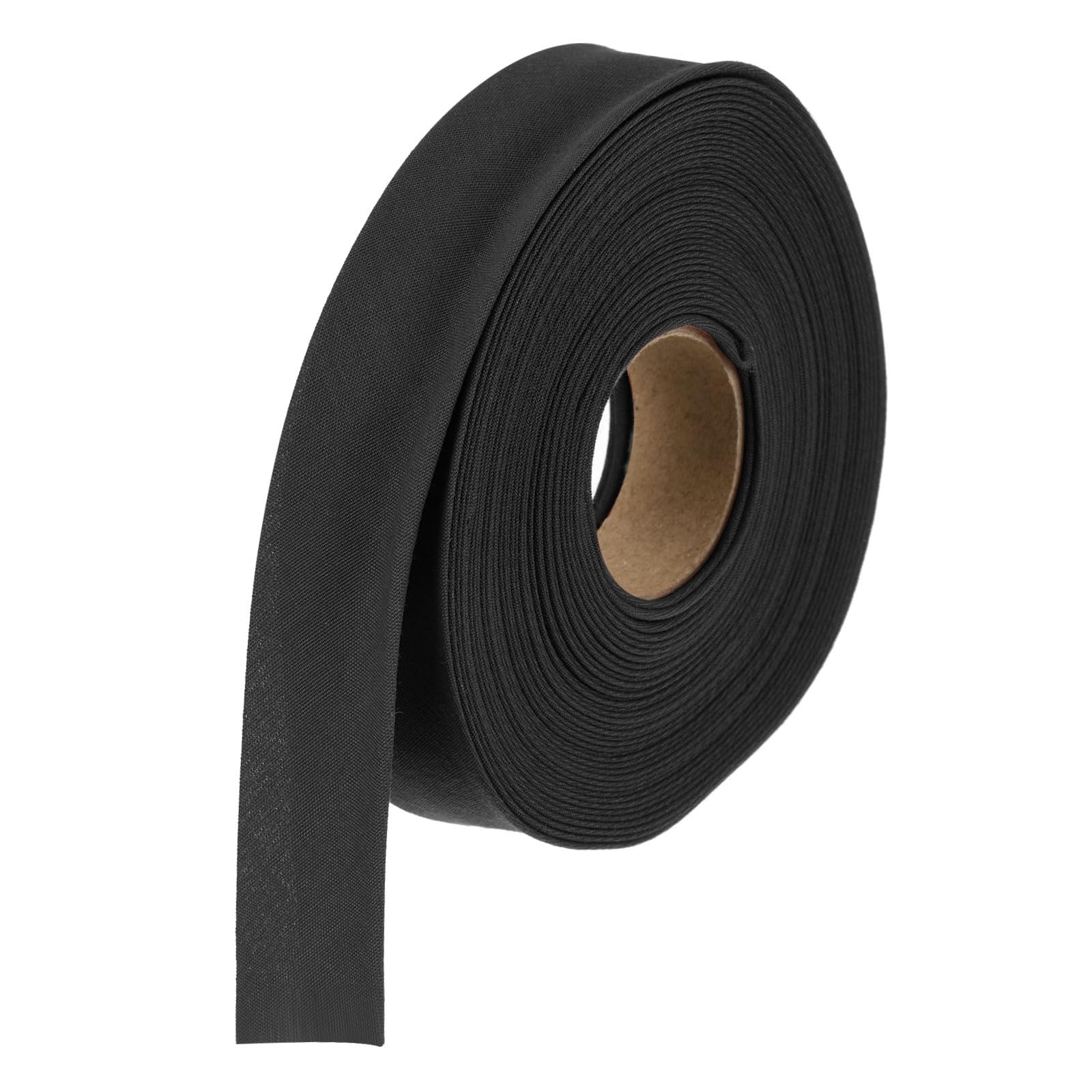 sourcing map 1 Inch Double Fold Bias Tape Polyester Continuous Bulk Bias Tape for Sewing, Seaming Quilting Hemming Binding Crafts (Black 6 Yards) โ image 1