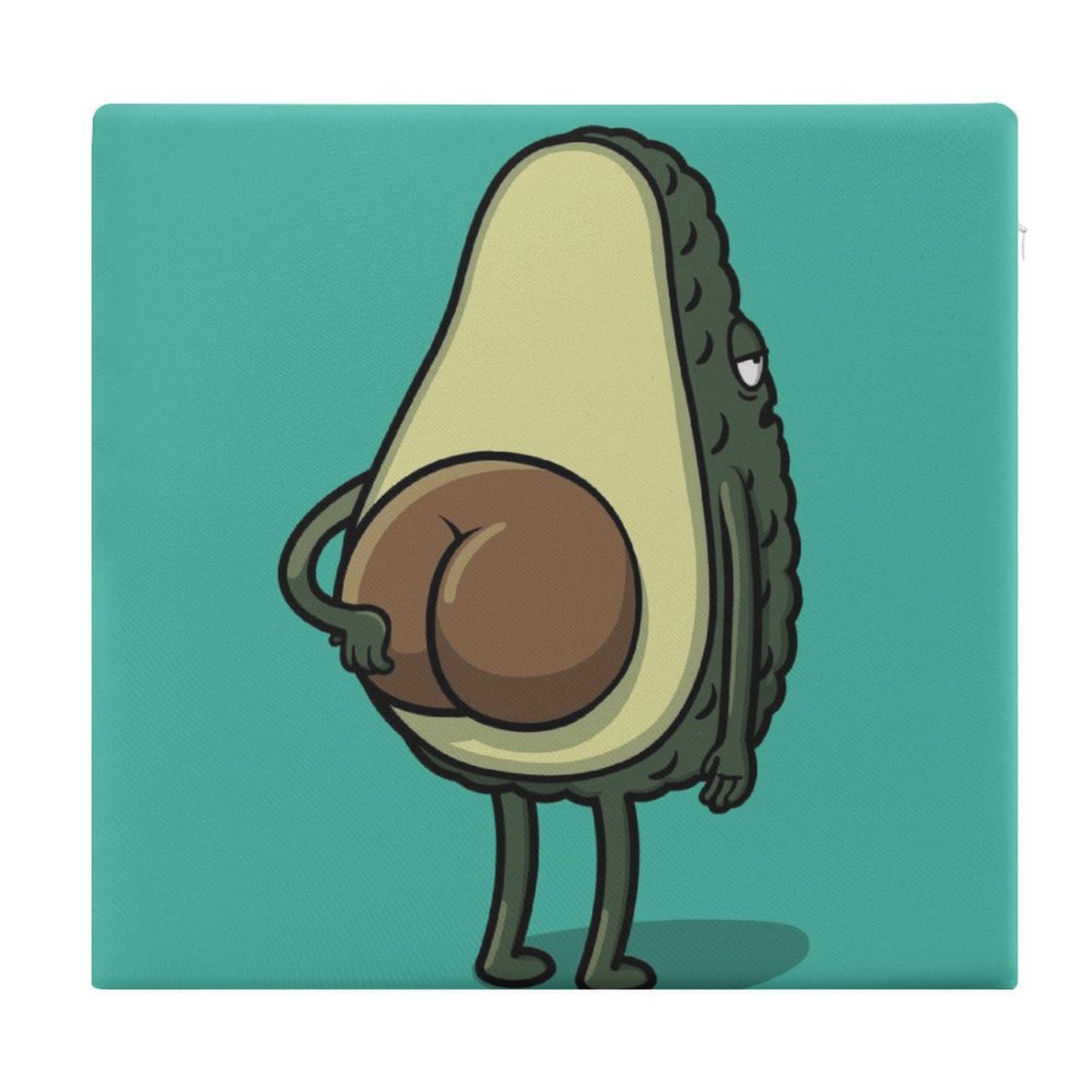 JZemdybill Chair Pad, Cute Avocado Anime Seat Pad, Square Chair Cushion for Yoga Living Room Balcony