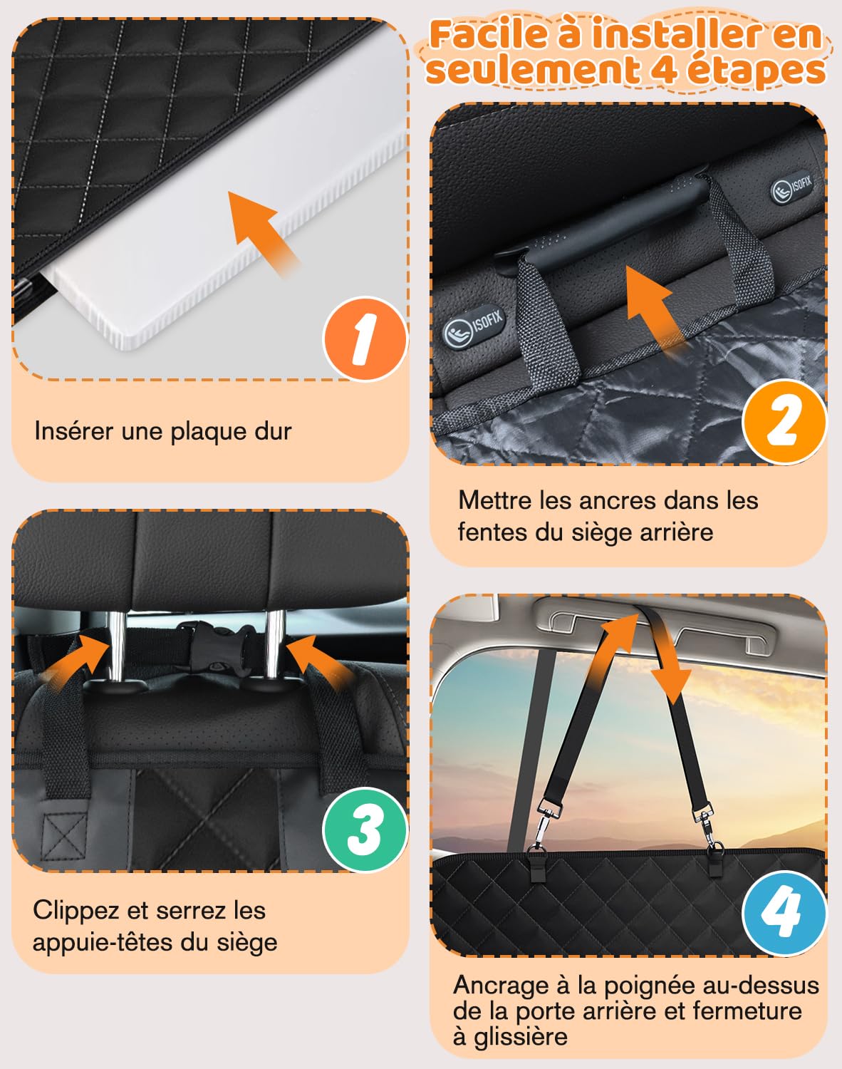 Alfheim Housse de Siège Arrière pour Chien Voiture SUV Camion, Extenseur 180Kg Renforcé, Imperméable&Anti-Rayures, Hamac Voyage Extra Large pour Chiens de Grande Taille, Facile à Installer&Nettoyer