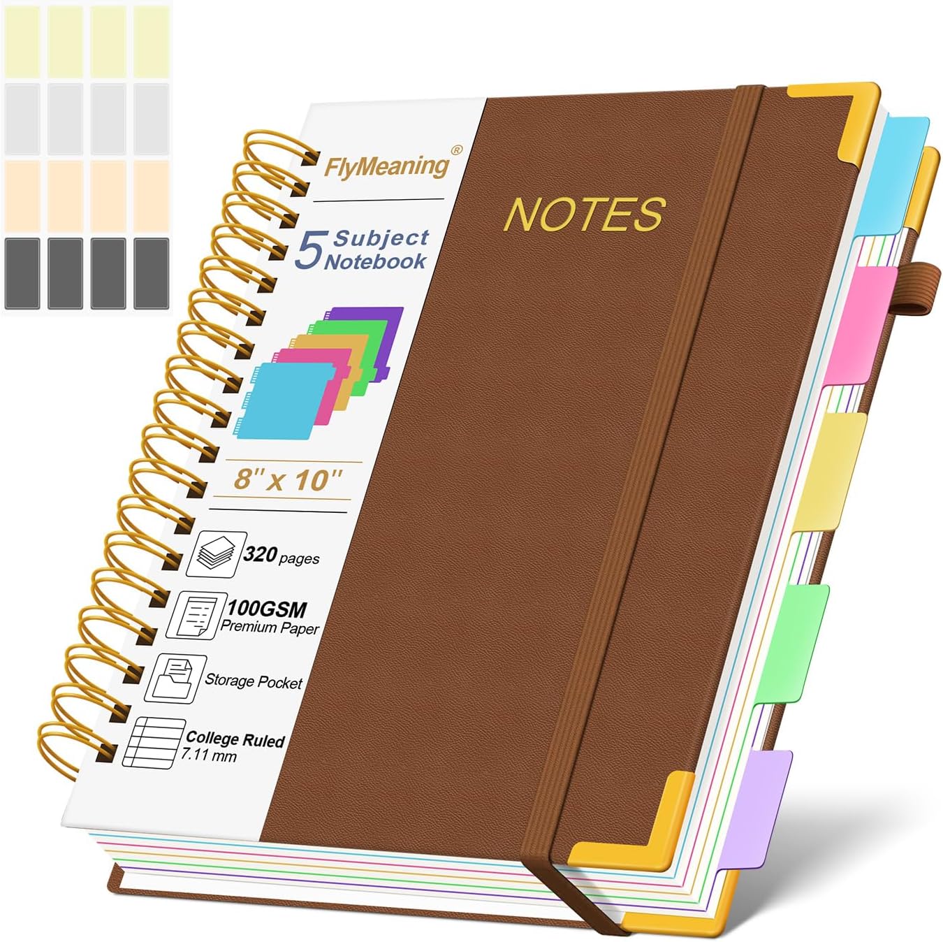 Hardcover Spiral Notebook Journal with Removable Dividers Tabs