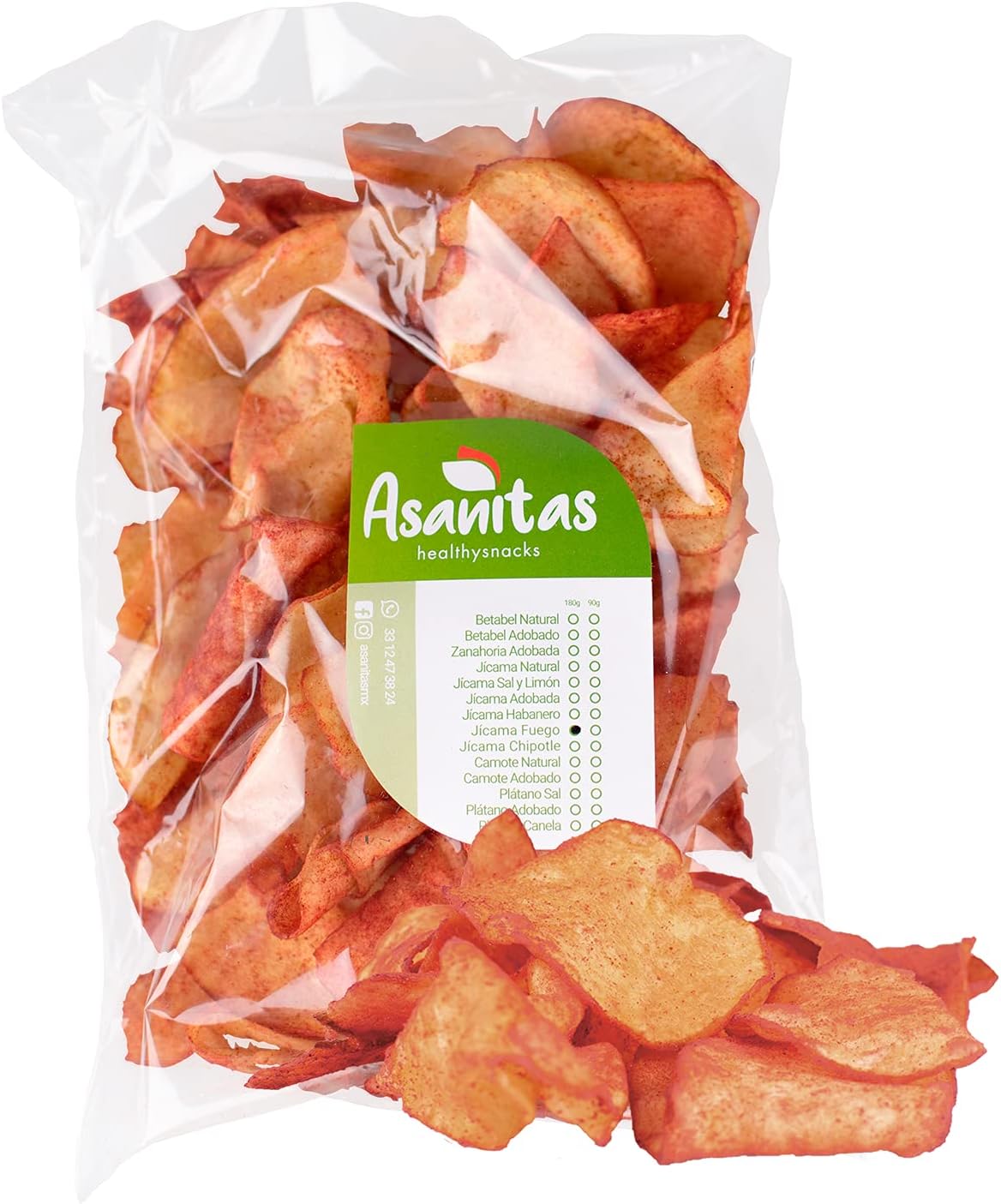 Chips de Jícama Deshidratada Fuego 6 Piezas de 180gr Botana