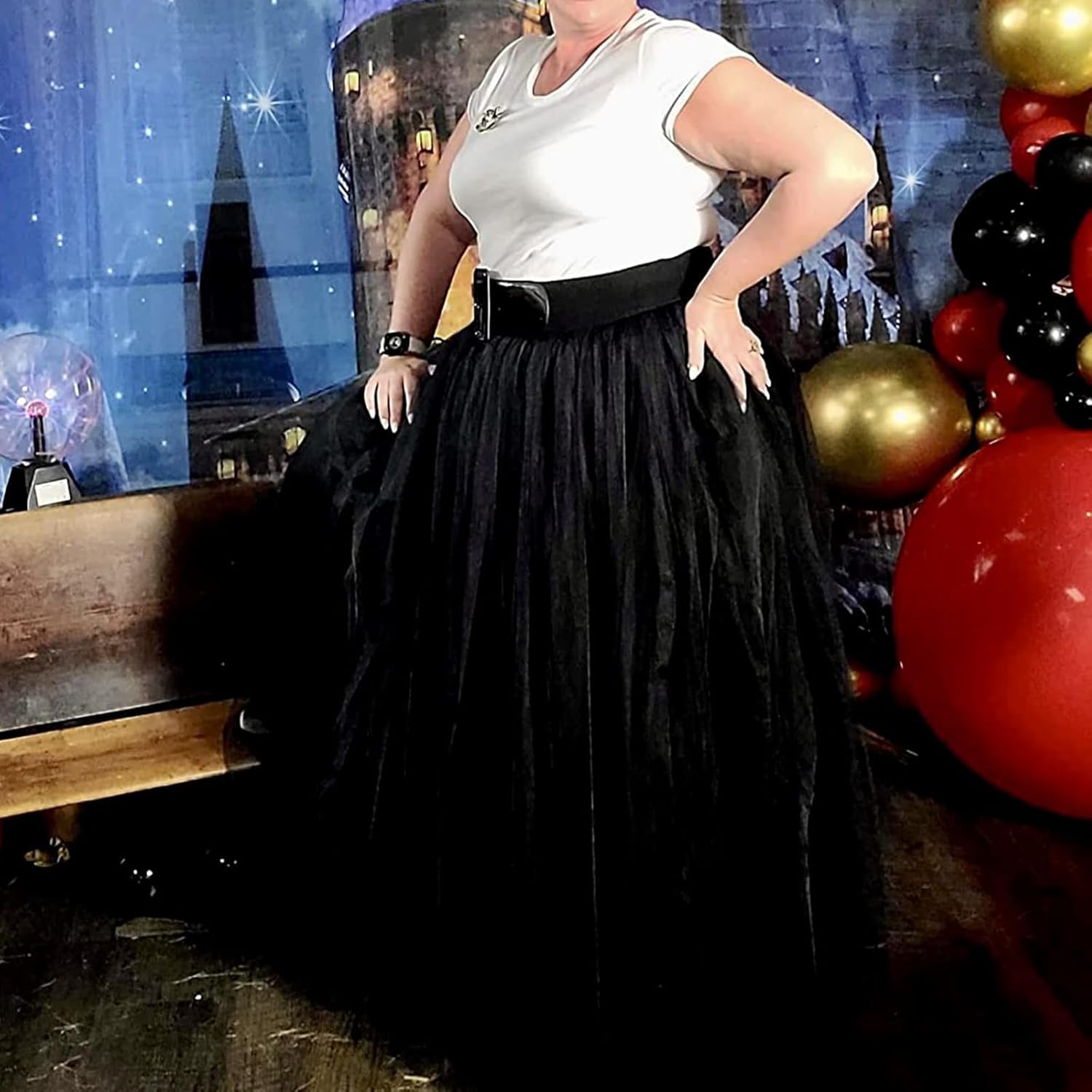 WDPL Wedding Planning A-line Maxi Long Tulle Skirt for Women Foor Length Evening Party Skirts - Image 7