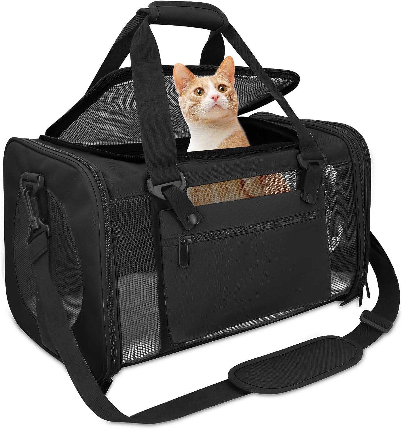 Qlfyuu Airline Approved Dog Carrier,Cat Carriers for Medium Cats 25lbs,Dog Carrier for Medium Dogs,Cat Travel Carrier Pet Carriers for…