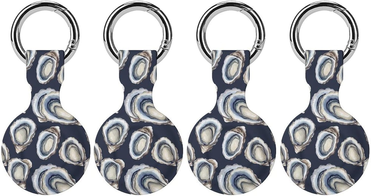 Oysters Funny Cover Compatible with AirTag Case Protector GPS Tracker Holder with Keychain