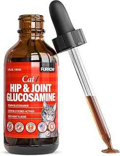 FUR/ROW Cat Hip & Joint Glucosamine Supplement, Chicken Gravy Flavor – Liquid Glucosamine with MSM, Chondroitin, Taurine & Hyaluronic Acid – Supports Mobility & Joint Comfort in Cats