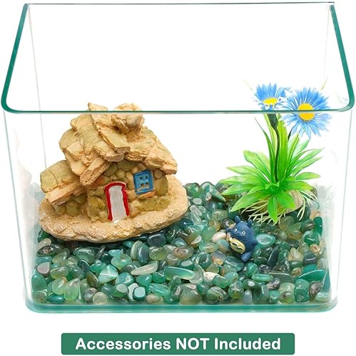 Miniatura 3 de Piedras decorativas de ágata verde de 1 libra (16.23 oz) Piedras decorativas de piedras preciosas irregulares de cristal natural, piezas de cuarzo