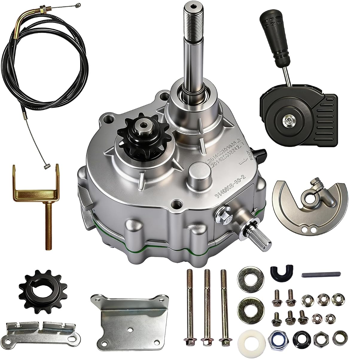 JNDO Go Kart Forward Reverse Gearbox Kit 30 Series for 212cc 420cc Engine | for 212cc 420cc engines, 30 series torque converter, 5/8in shaft, shifter included, for golf carts, DIY vehicles