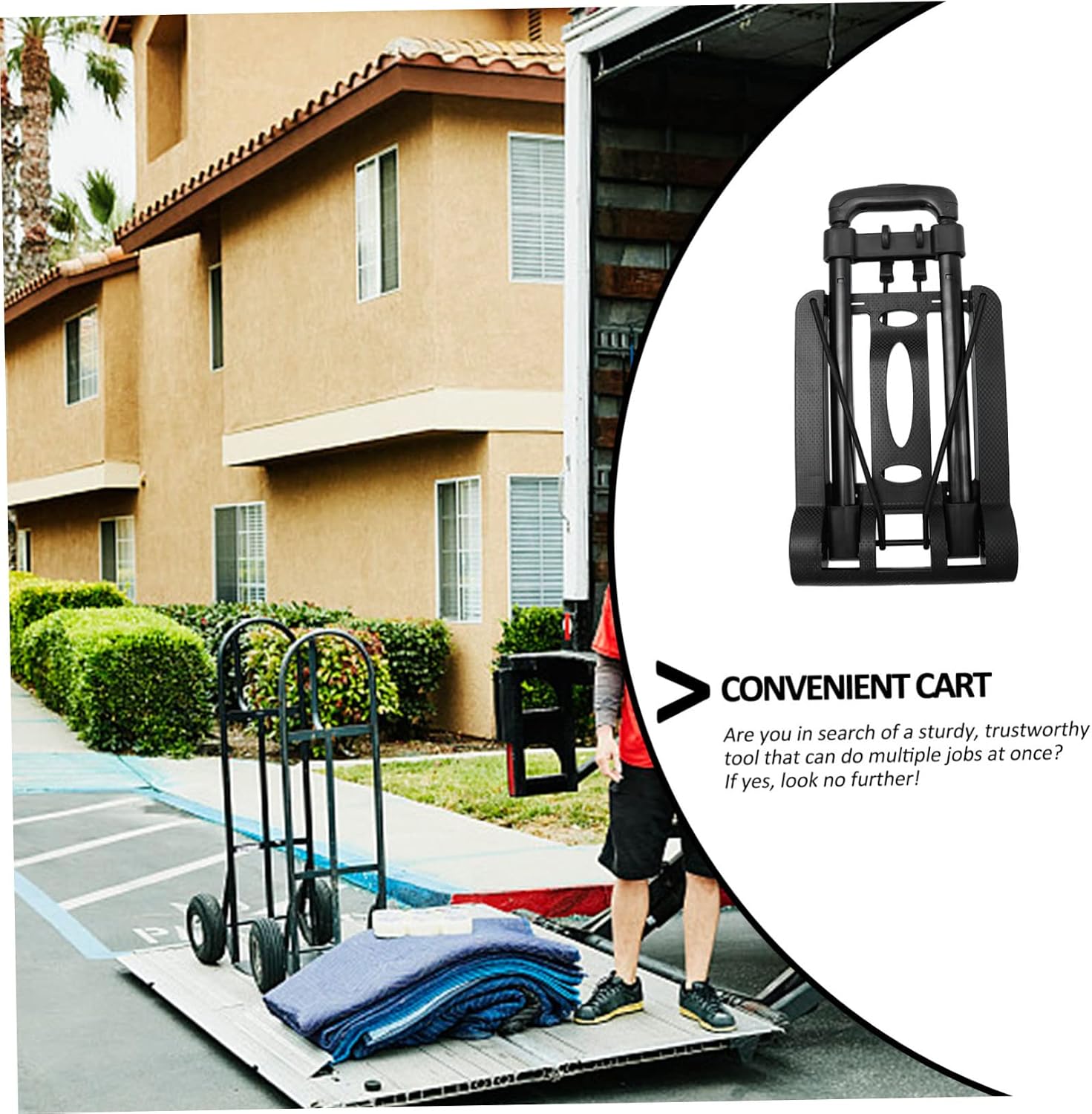 1Pc Versatile Folding Cart Lightweight Outdoor Trolley for Shopping Luggage Compact with Telescopic Handles Frame for Travel Moving