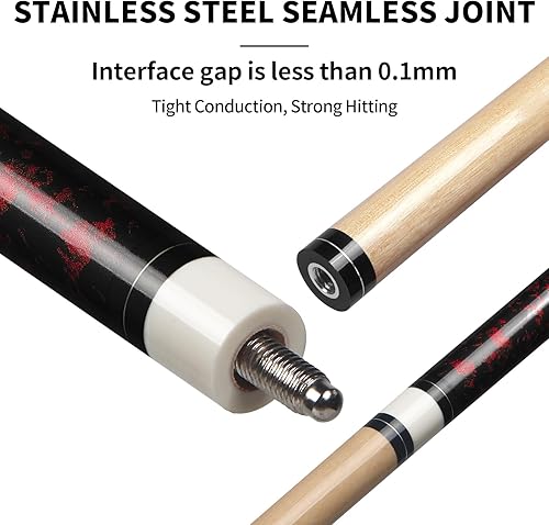 Vista 11 de LOTKEY Juego de tacos de billar profesionales de arce canadiense de 4/3/2/1-58 pulgadas, 18 ~ 21 onzas, palo de billar profesional, palo de billar